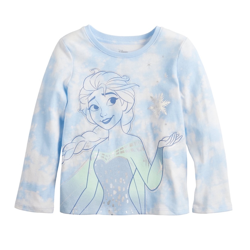 Disney’s Frozen Elsa Girl 4T Tie Dye Long Sleeve Graphic Tee from Jumping Beans